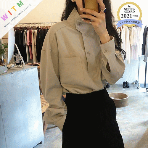 長袖レディースシャツ 体型カバー 通勤 韓国風 秋冬