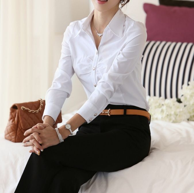白シャツ 仕事映えするきれいめ長袖シャツ