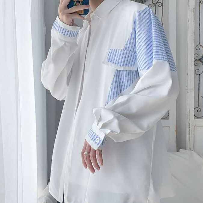 白シャツ　スタイリッシュストライプシャツ