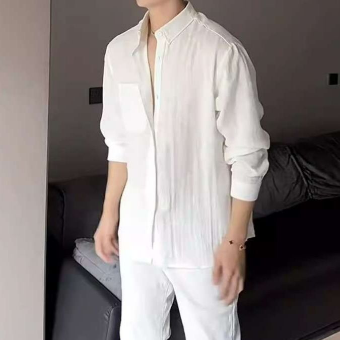 白シャツ　リラックスオーバーシャツ