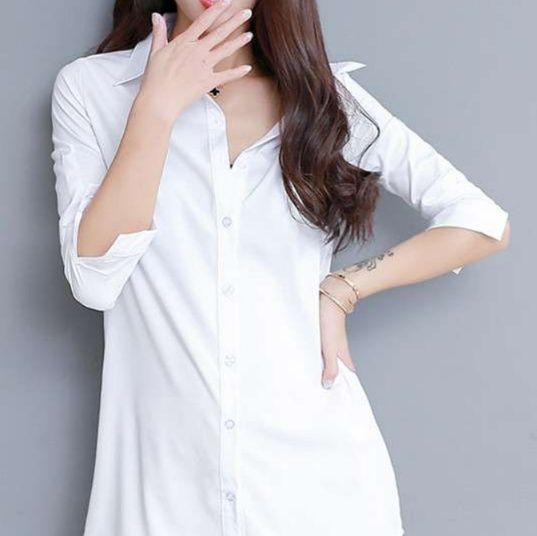 白シャツ　ルミナスロング