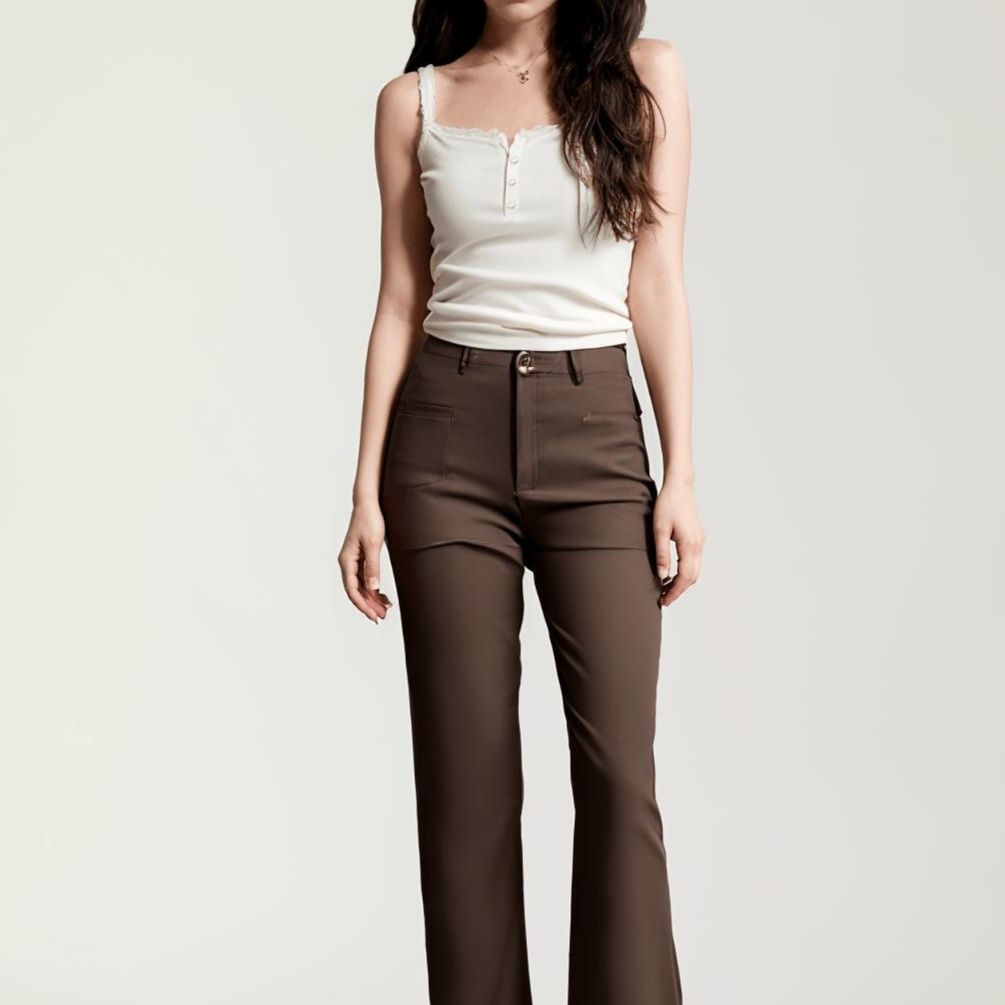 白シャツ　エレガントレースリブキャミソール