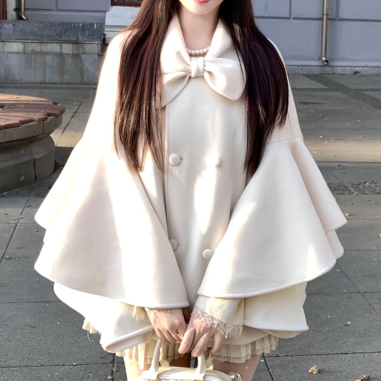 白シャツ　【春秋】エレガンスケープコート