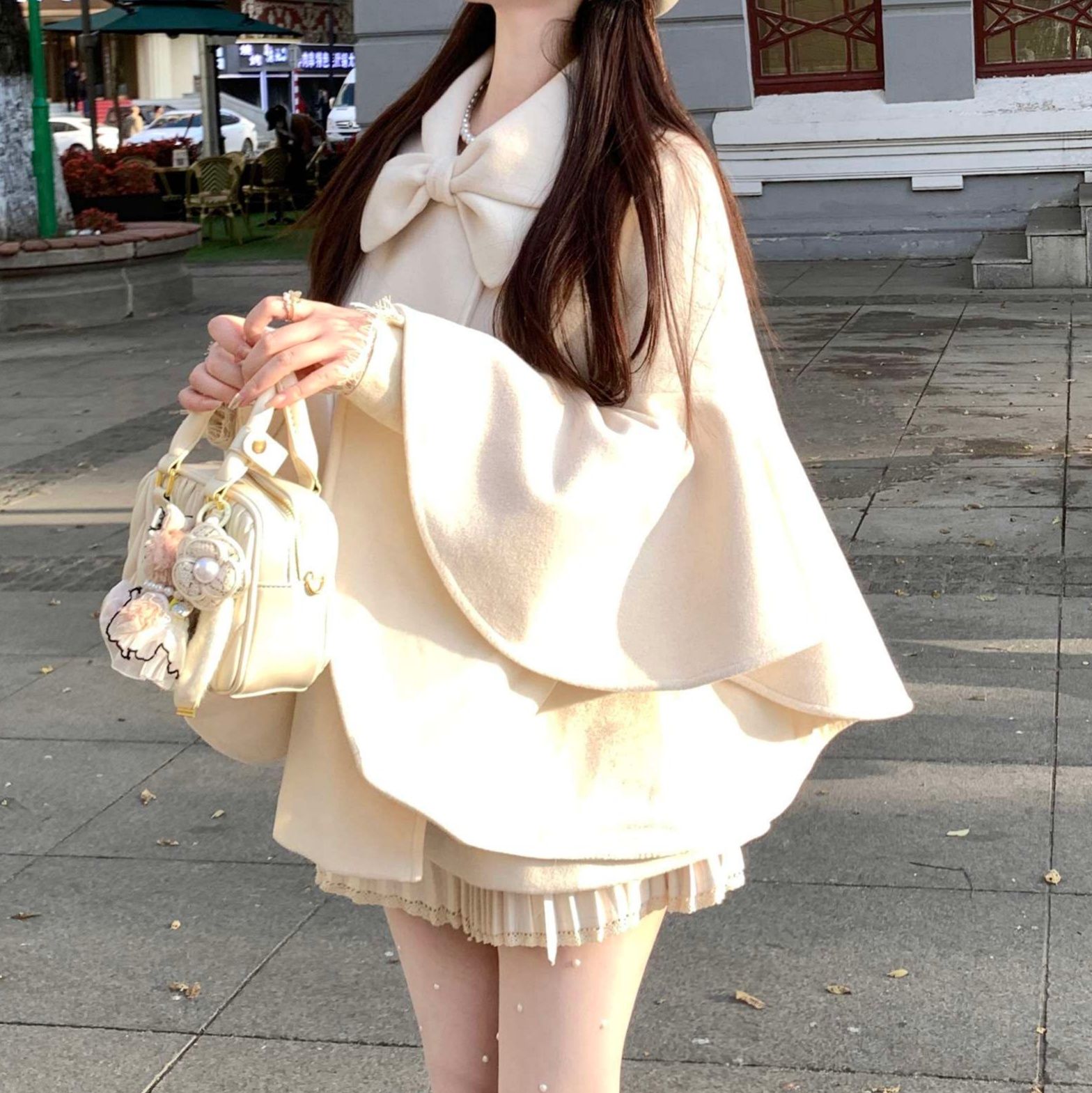 白シャツ　【春秋】エレガンスケープコート