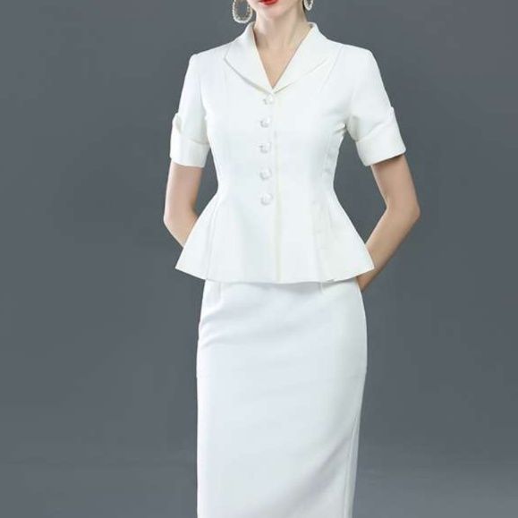 白シャツ　【夏】エレガントペプラムジャケット