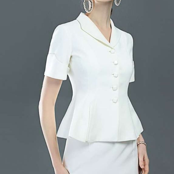 白シャツ　【夏】エレガントペプラムジャケット