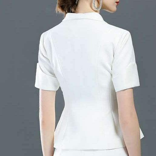 白シャツ　【夏】エレガントペプラムジャケット