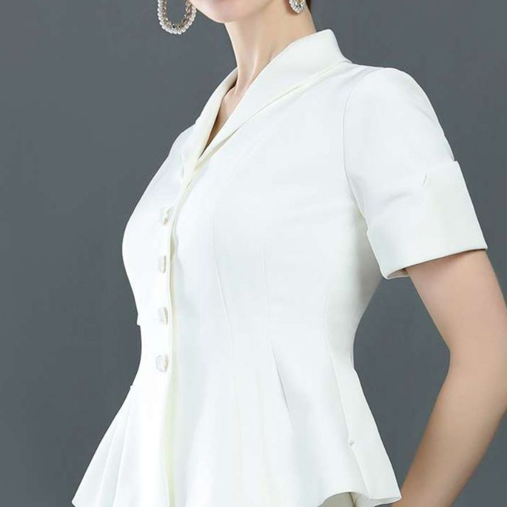 白シャツ　【夏】エレガントペプラムジャケット