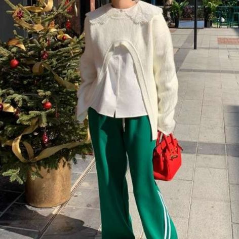 白シャツ　【秋冬】エレガントレースカラーブラウス