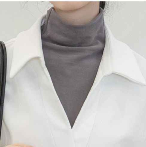 白シャツ 深襟オーバーサイズ長袖シャツ春・秋・冬トップス