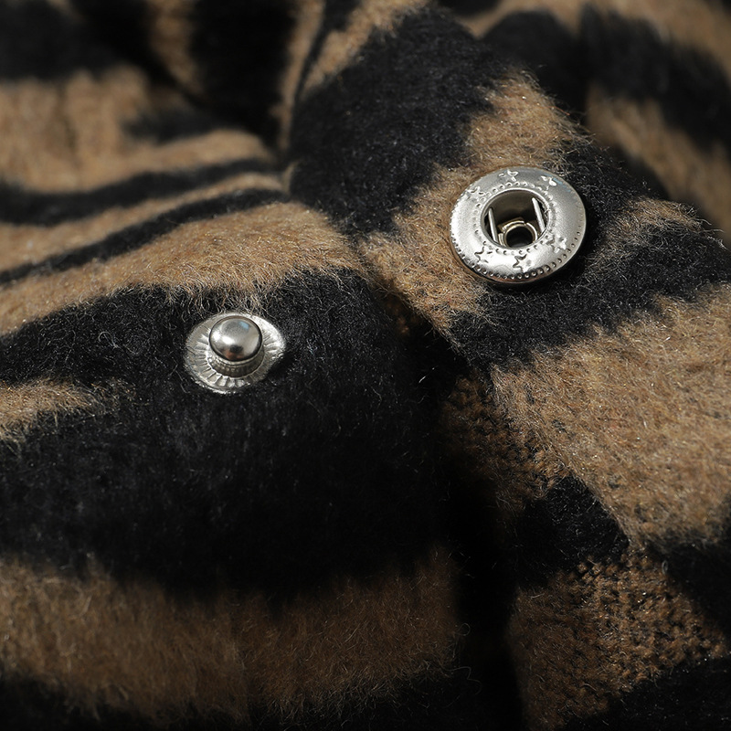 メンズ シャツ ゼブラ柄長袖シャツ男女兼用ストリート系秋冬新作