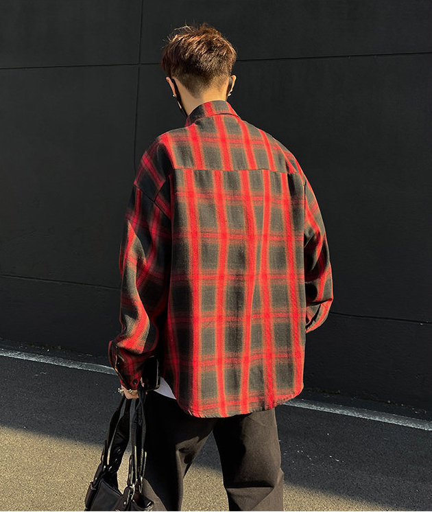 メンズ シャツ メンズ チェック柄 長袖シャツ カジュアル 春夏新作