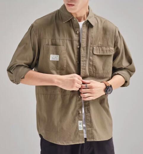 メンズ シャツ メンズ 長袖 ミリタリー シャツ カジュアル