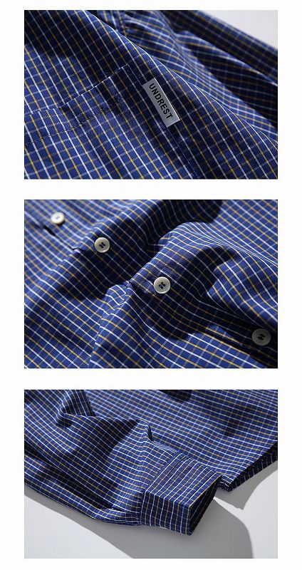 メンズ シャツ メンズ チェック柄 長袖シャツ ブルー系 カジュアル