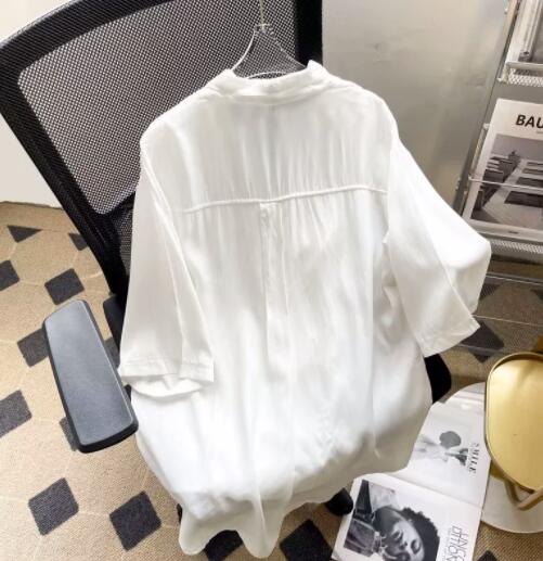 メンズ シャツ メンズ 半袖 カジュアルシャツ 夏 無地 開襟シャツ