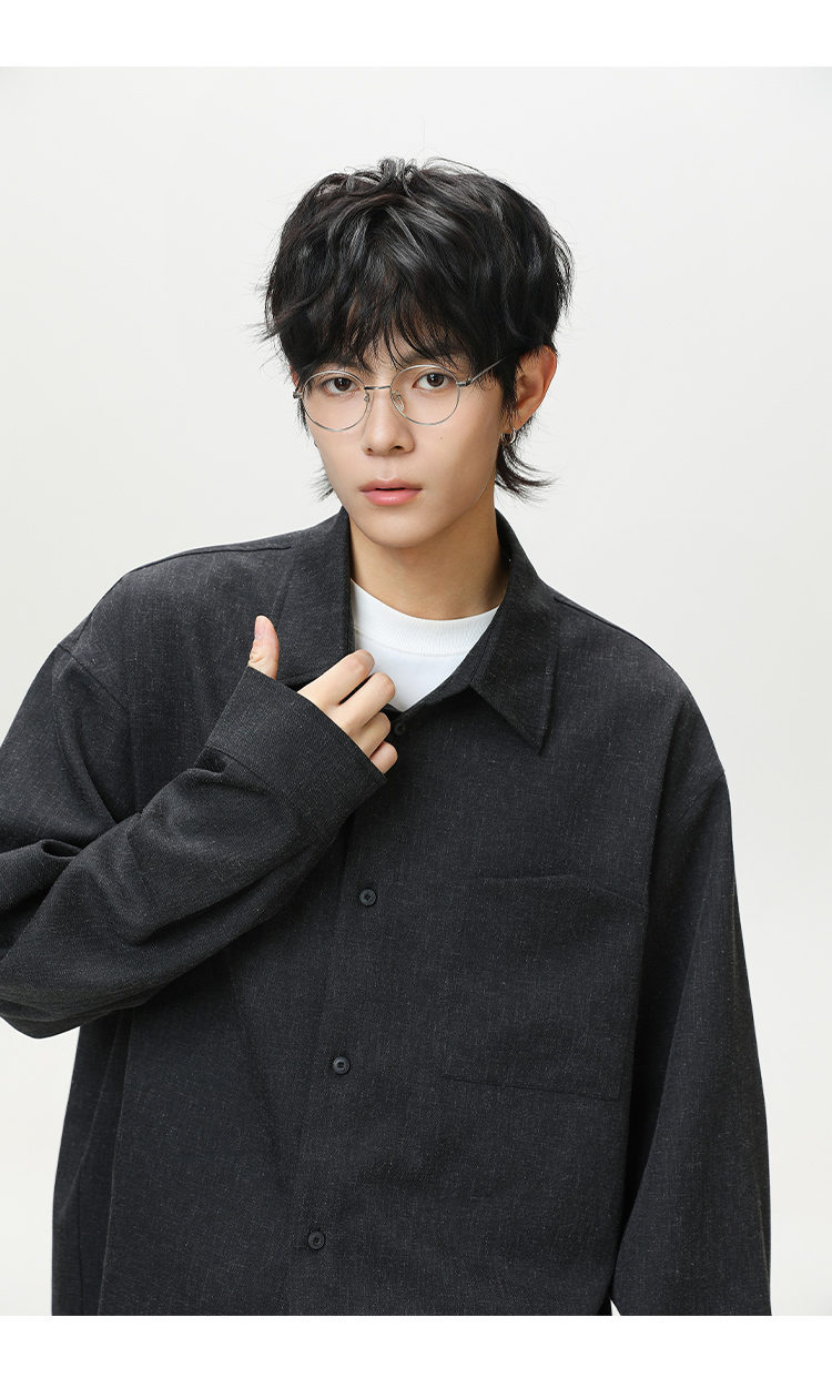 メンズ シャツ メンズ 無地 長袖シャツ カジュアル 春秋 新作