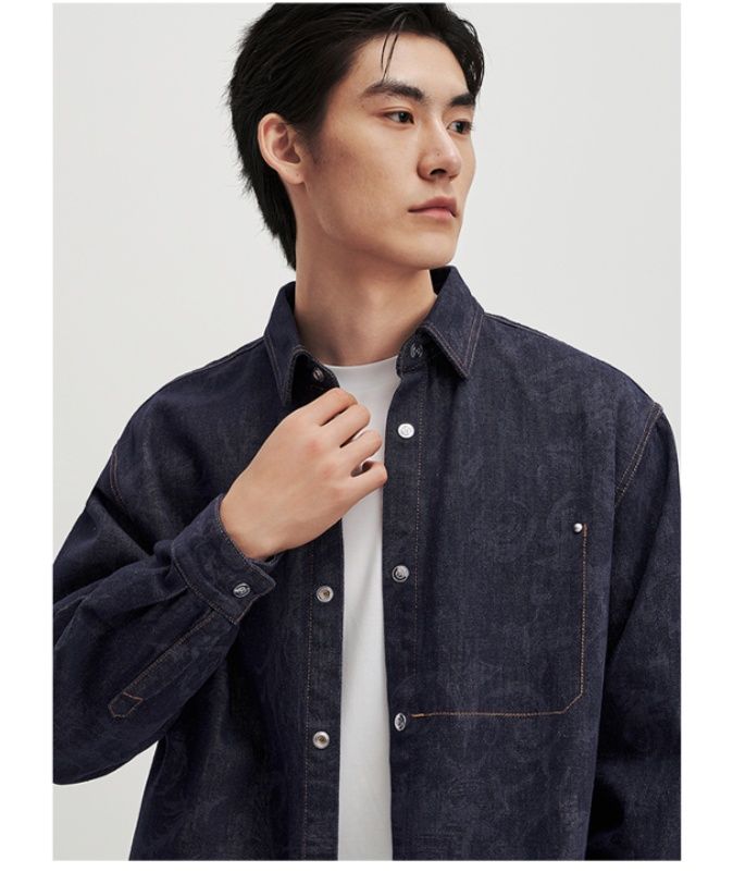 シャツ メンズ デニムシャツ 上質デニム 職人仕立てシャツ