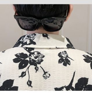 シャツ メンズ 柄シャツ 花模様プリント半袖アロハシャツ