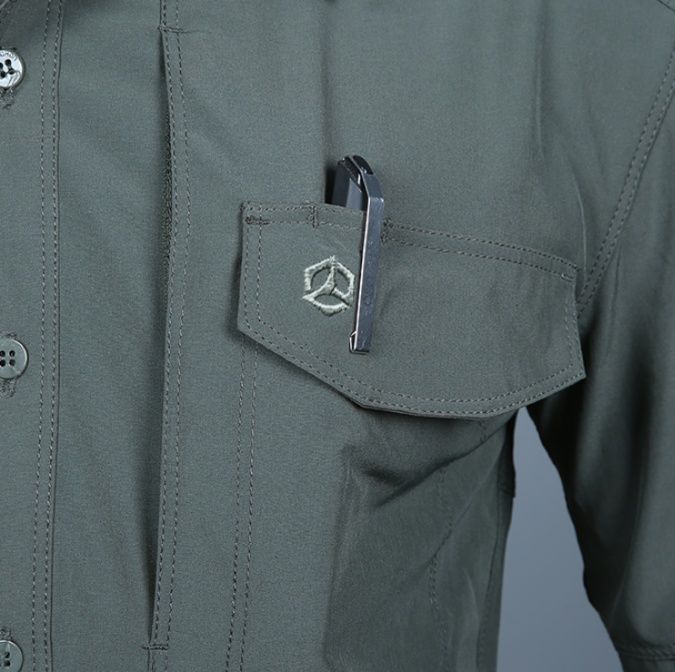 シャツ メンズ ミリタリーシャツ 速乾性多機能シャツ