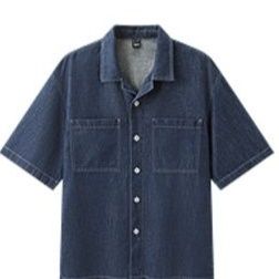 シャツ メンズ ゆったり半袖ワークデニムシャツ