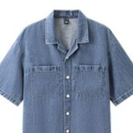 シャツ メンズ ゆったり半袖ワークデニムシャツ