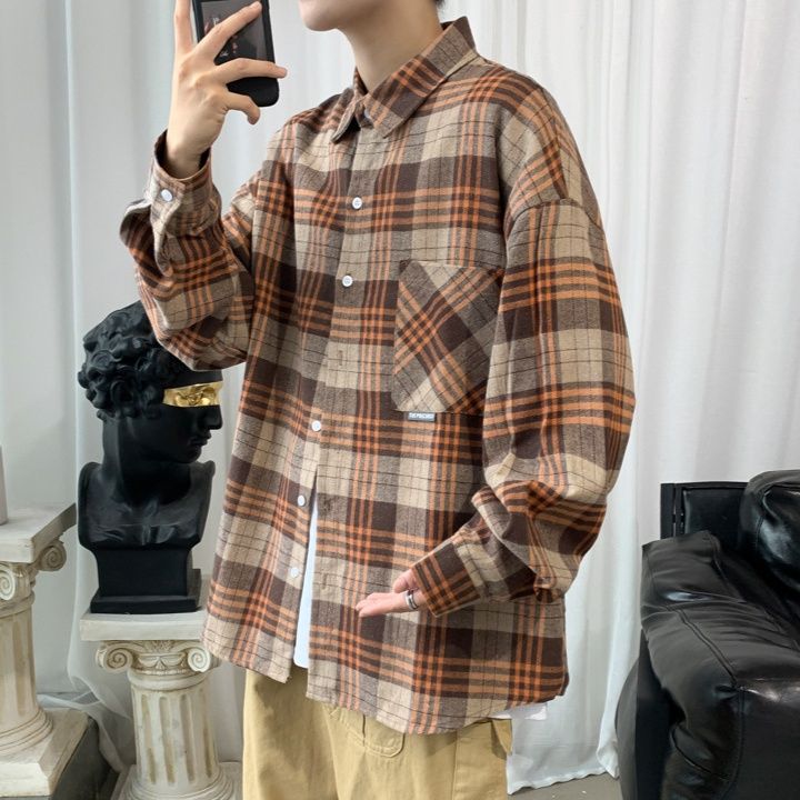 シャツ メンズ メンズチェックシャツ長袖カジュアルシャツ大きいサイズ対応