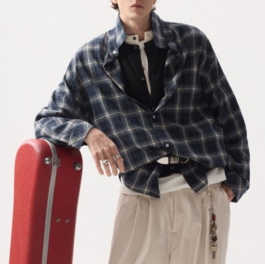 チェックシャツ メンズ 長袖  格子柄 カジュアル 春夏新作