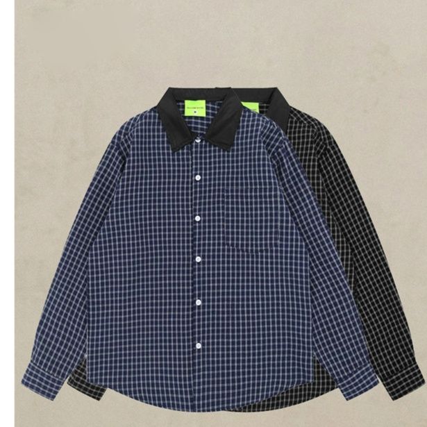 メンズ シャツ チェック柄長袖シャツ 男性用春秋新作全2色