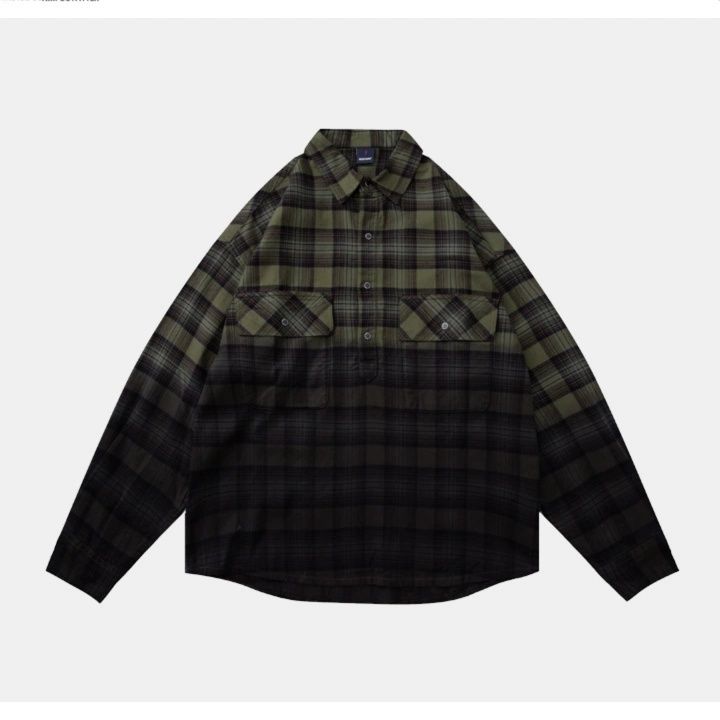 メンズ シャツ メンズ チェック柄シャツ カーキ 秋冬 カジュアル