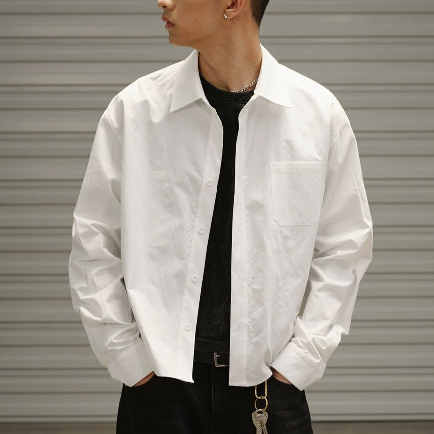 メンズ シャツ メンズ 無地 長袖シャツ