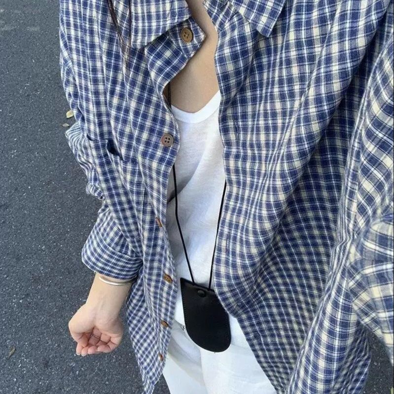 メンズ シャツ 格子柄ロング丈羽織りシャツジャケット