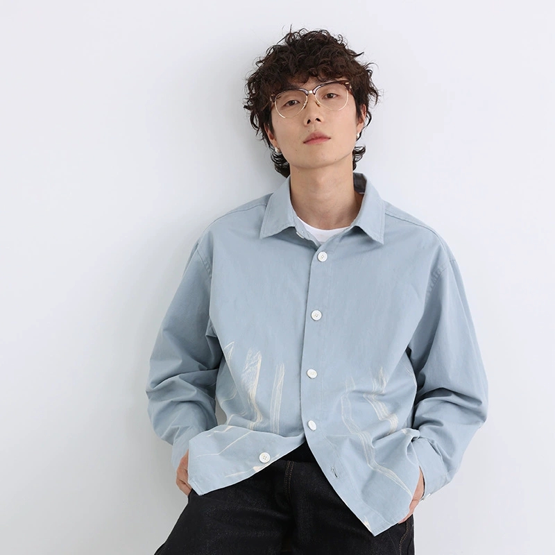 メンズ シャツ メンズ 絞り染め風 長袖シャツ 男女兼用 春秋用