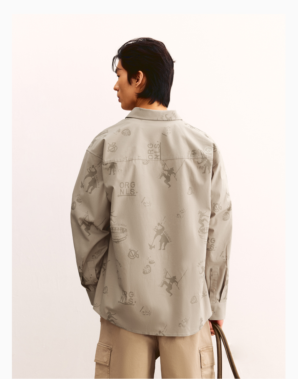 シャツ メンズ 柄シャツ 古代紋様プリント柄シャツ