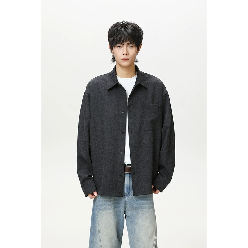 メンズ シャツ メンズ 無地 長袖シャツ カジュアル 春秋 新作