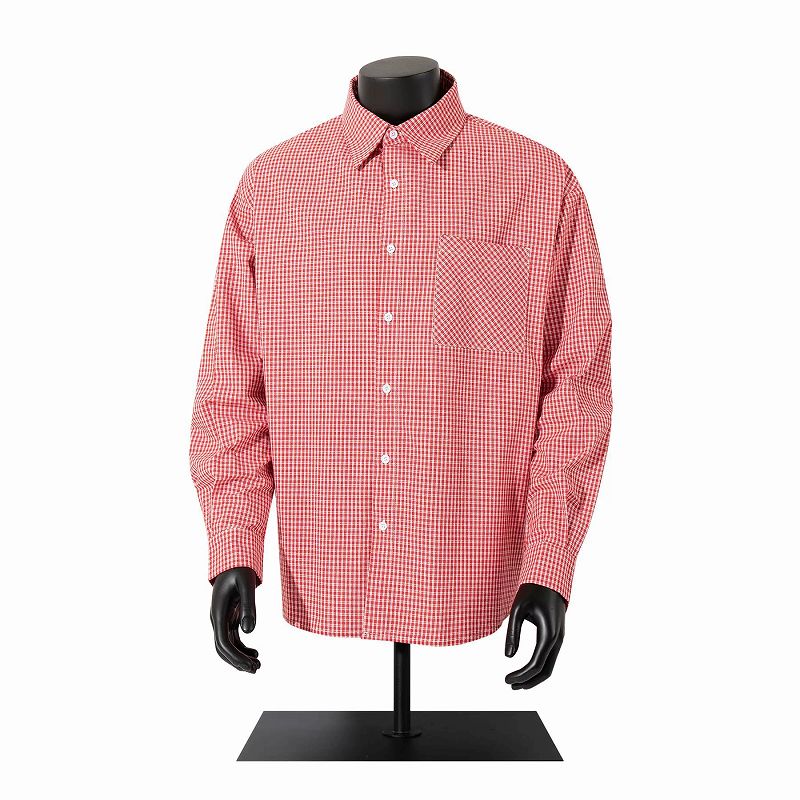 メンズ シャツ 細かいギンガムチェック柄長袖シャツ