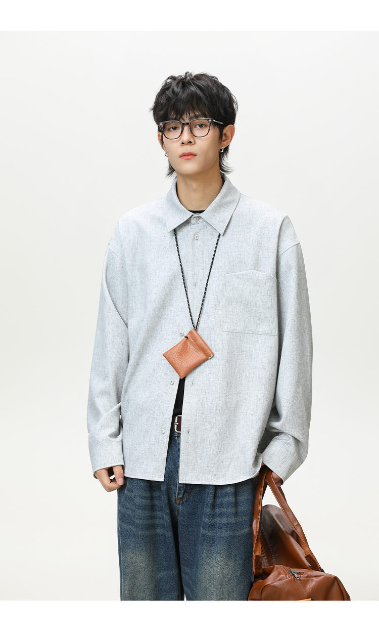 メンズ シャツ メンズ 無地 長袖シャツ カジュアル 春秋 新作