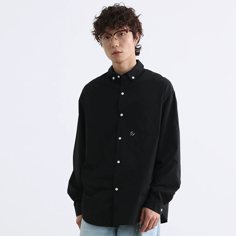 メンズ シャツ メンズ無地長袖シャツ男女兼用ストリート系春秋新作