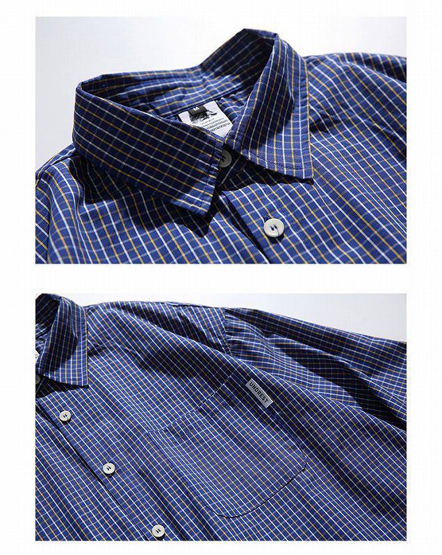メンズ シャツ メンズ チェック柄 長袖シャツ ブルー系 カジュアル