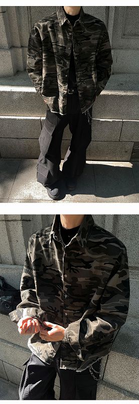 メンズ シャツ 迷彩柄長袖シャツ メンズ ミリタリー風