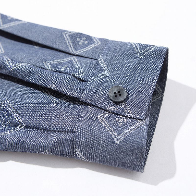 メンズ シャツ メンズ 民族風 幾何学模様 長袖シャツ