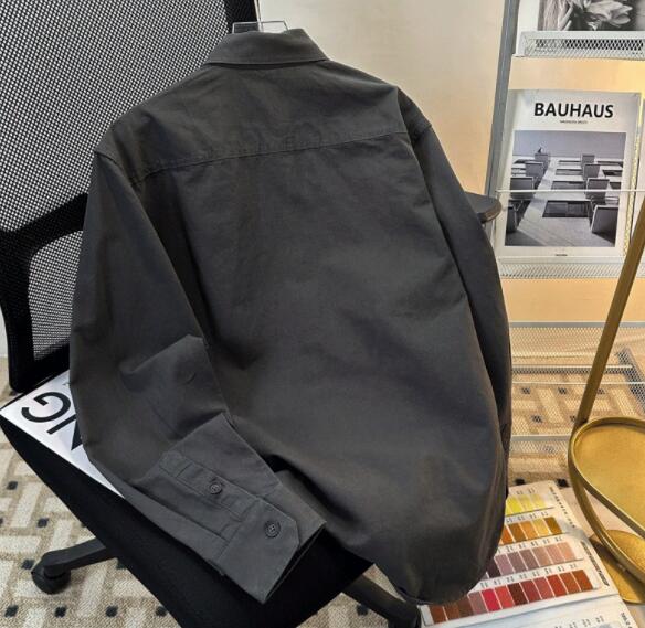 シャツ メンズ メンズ 長袖ワークシャツ カジュアル無地シャツ