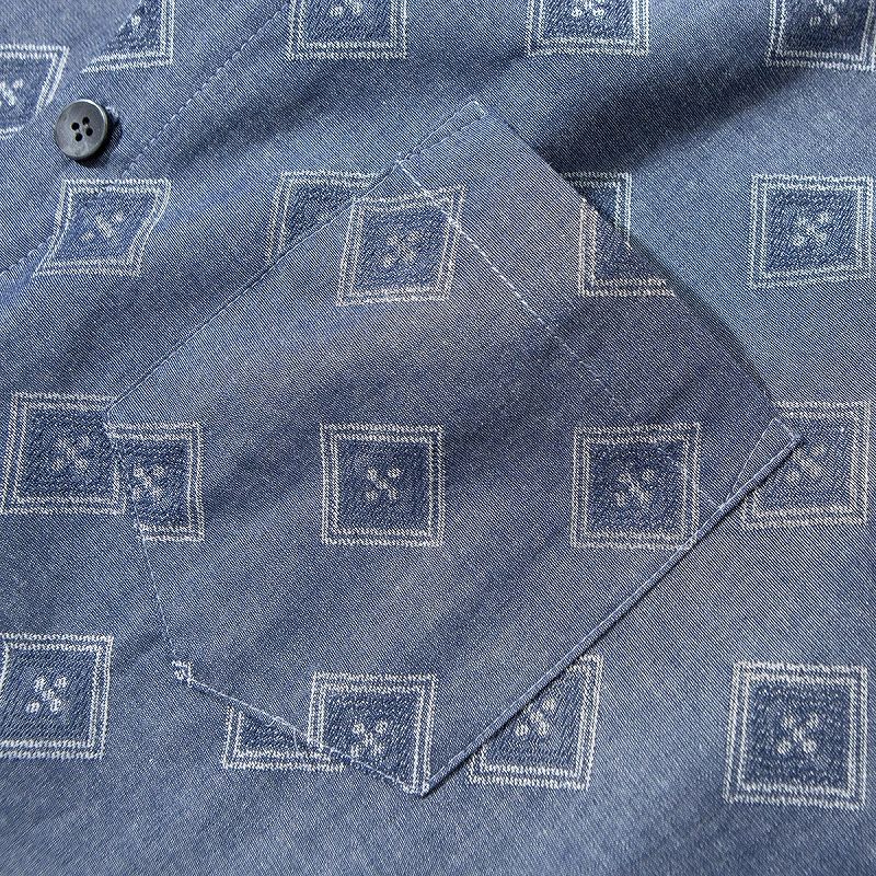 メンズ シャツ メンズ 民族風 幾何学模様 長袖シャツ