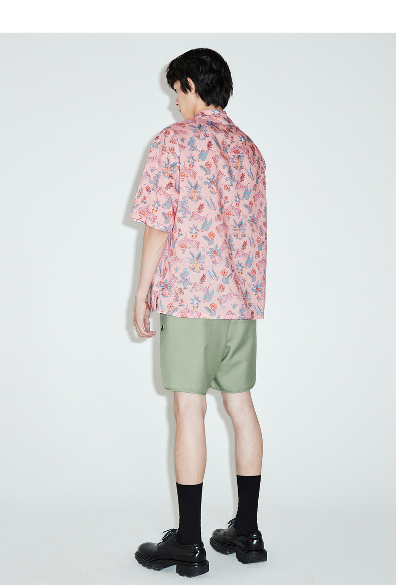 シャツ メンズ 柄シャツ 南国の花々 リゾート風半袖シャツ