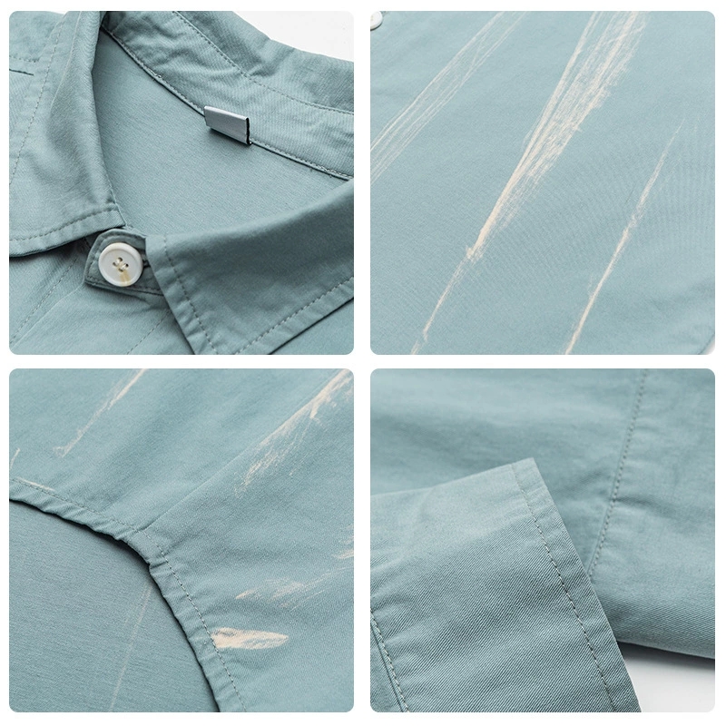 メンズ シャツ メンズ 絞り染め風 長袖シャツ 男女兼用 春秋用