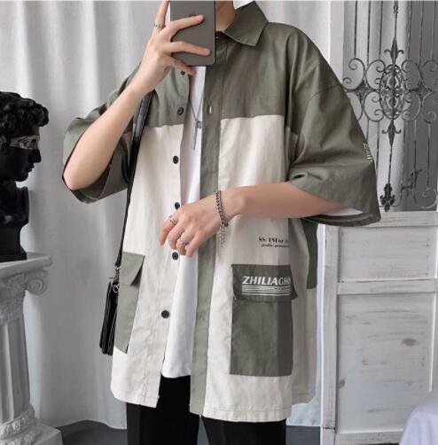 メンズ シャツ 夏物メンズ半袖カジュアルシャツ