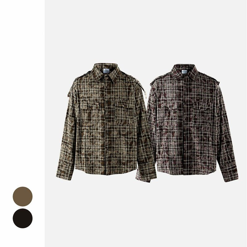 メンズ シャツ メンズ チェック柄長袖シャツ 秋冬新作