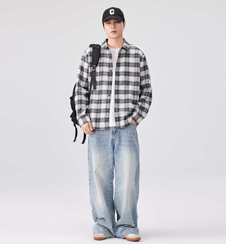 メンズ シャツ メンズ チェック柄シャツ 長袖 秋冬 カジュアル