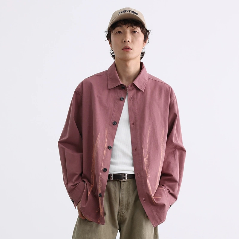 メンズ シャツ メンズ 絞り染め風 長袖シャツ 男女兼用 春秋用
