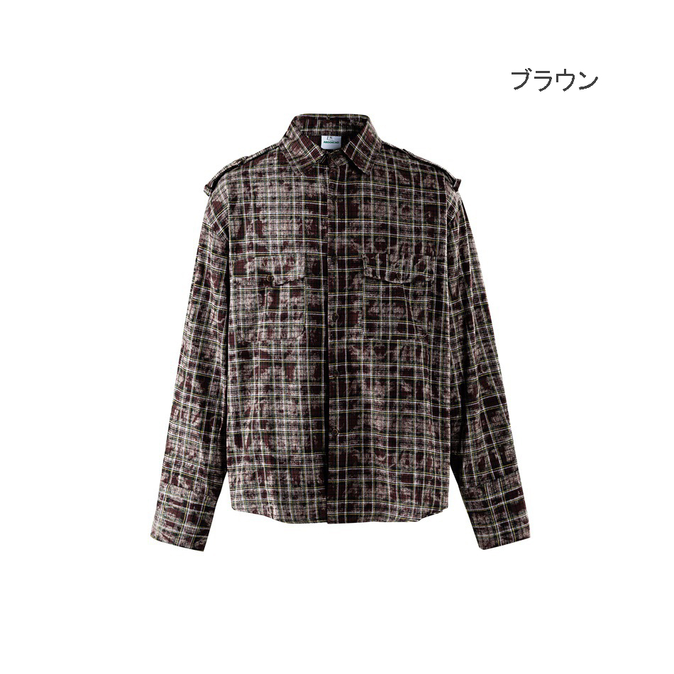 メンズ シャツ メンズ チェック柄長袖シャツ 秋冬新作