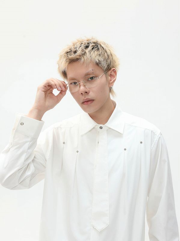 メンズ シャツ メンズ無地シャツ 長袖 男女兼用 春秋新作